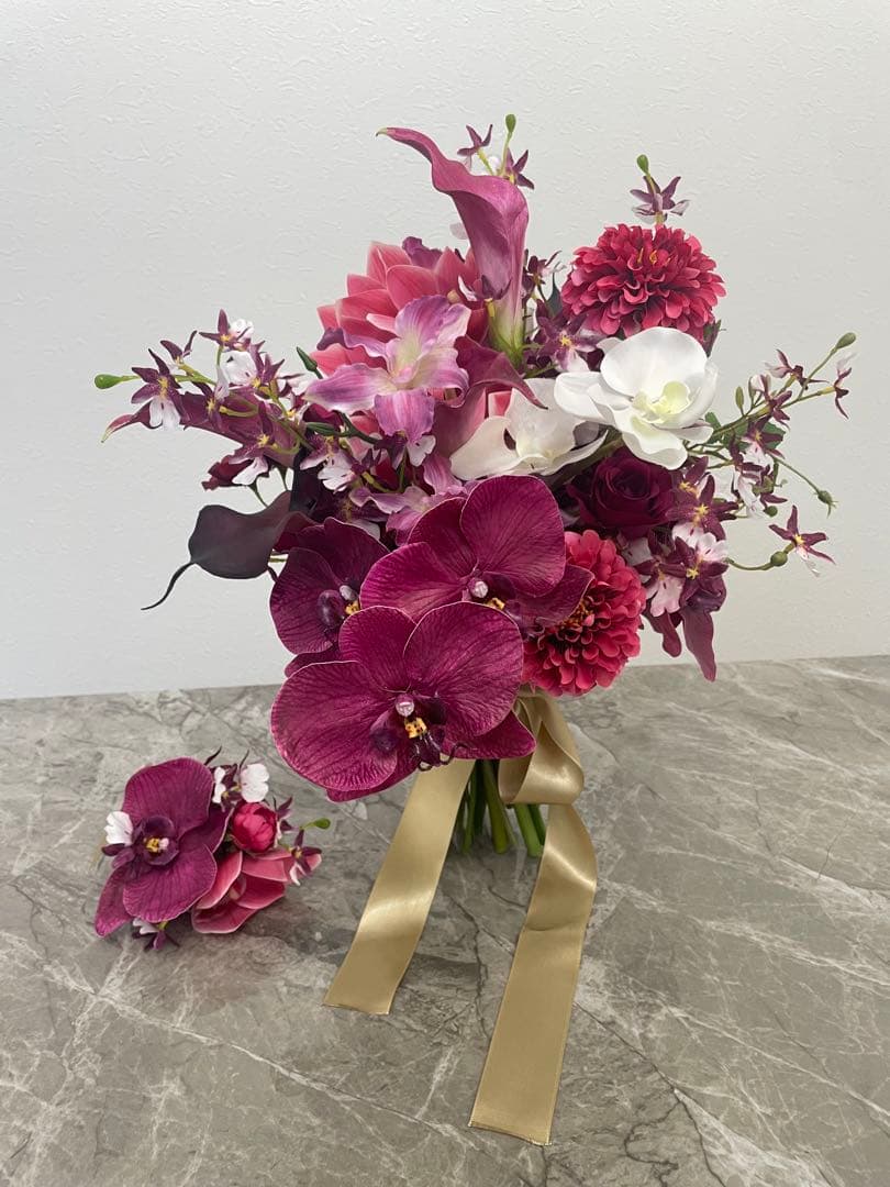 【美品】アーティフィシャルフラワーブーケ＆ブートニア