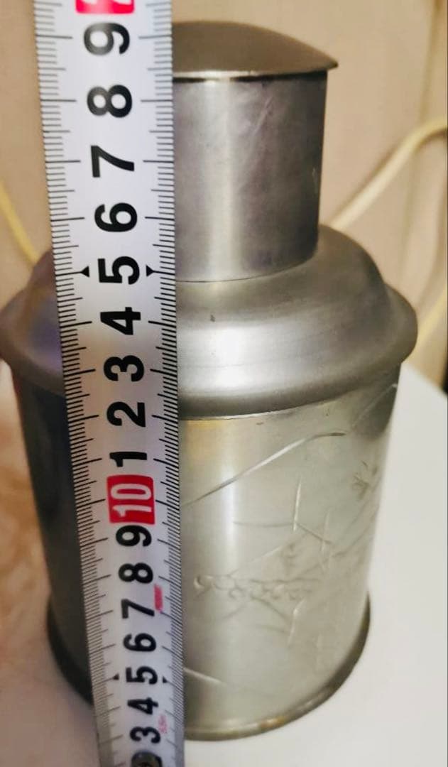 錫製 茶筒　茶入れ　煎茶道具 古錫