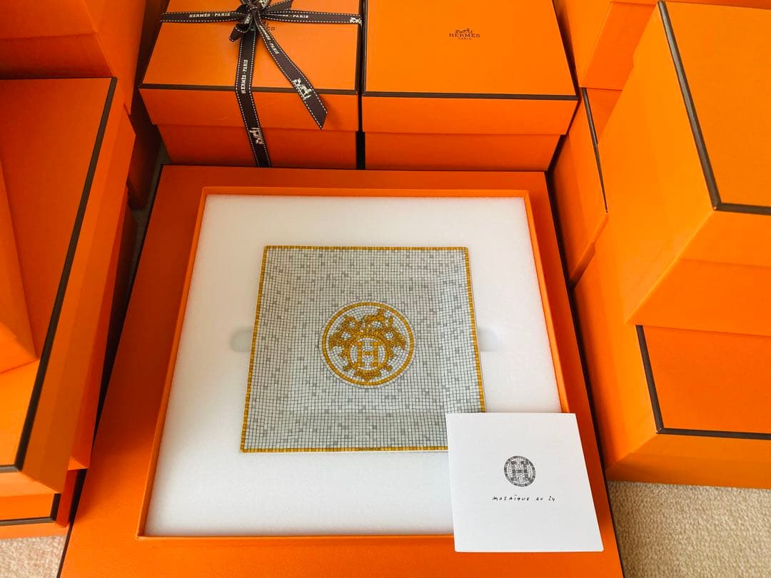 エルメス デザートプレート モザイク2枚セット