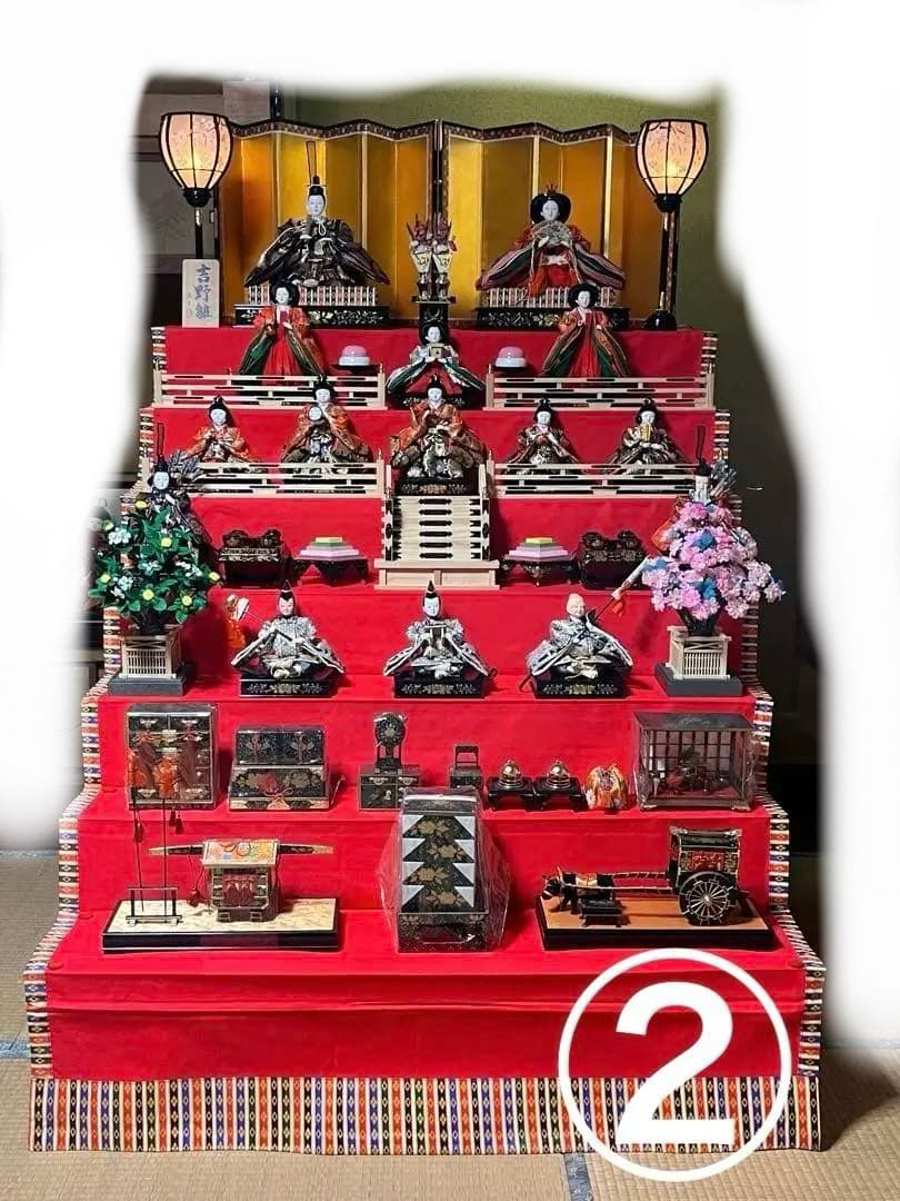 ②雛壇　7段飾り　春童作　吉野雛