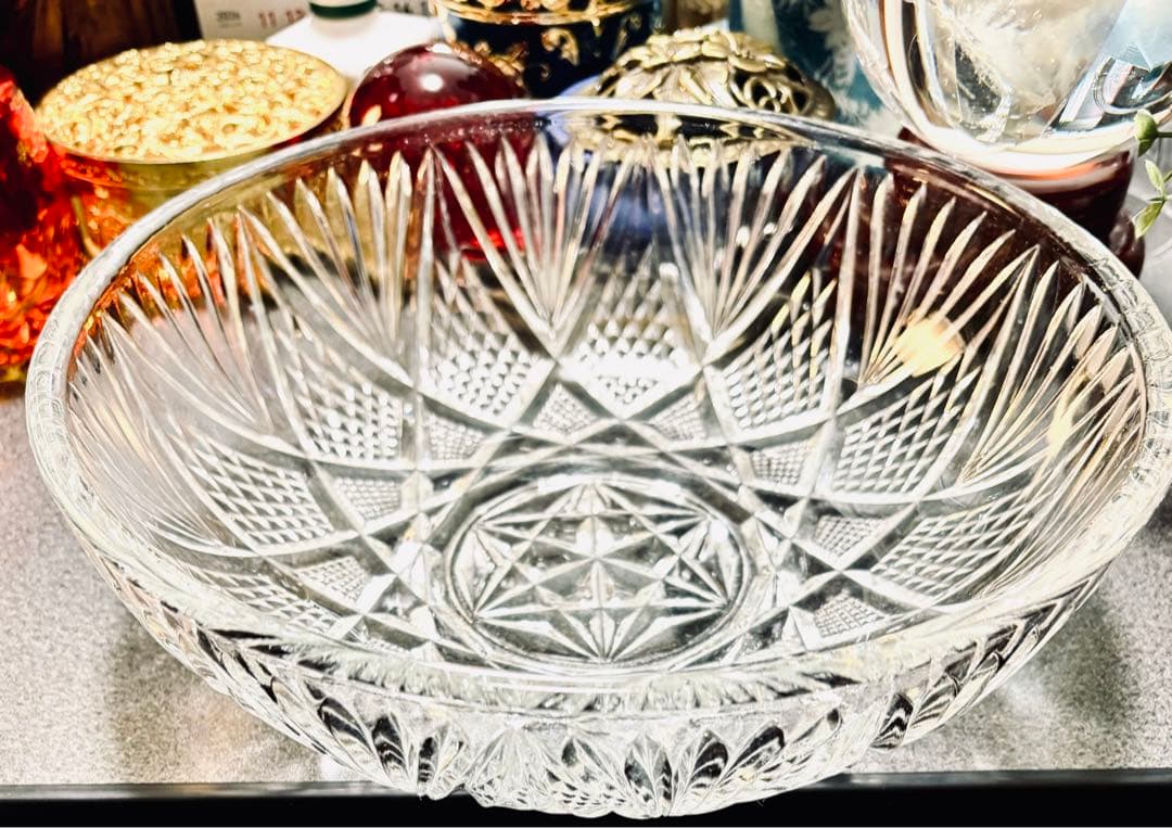 ☆高級クリスタルガラス カットボウル大鉢☆