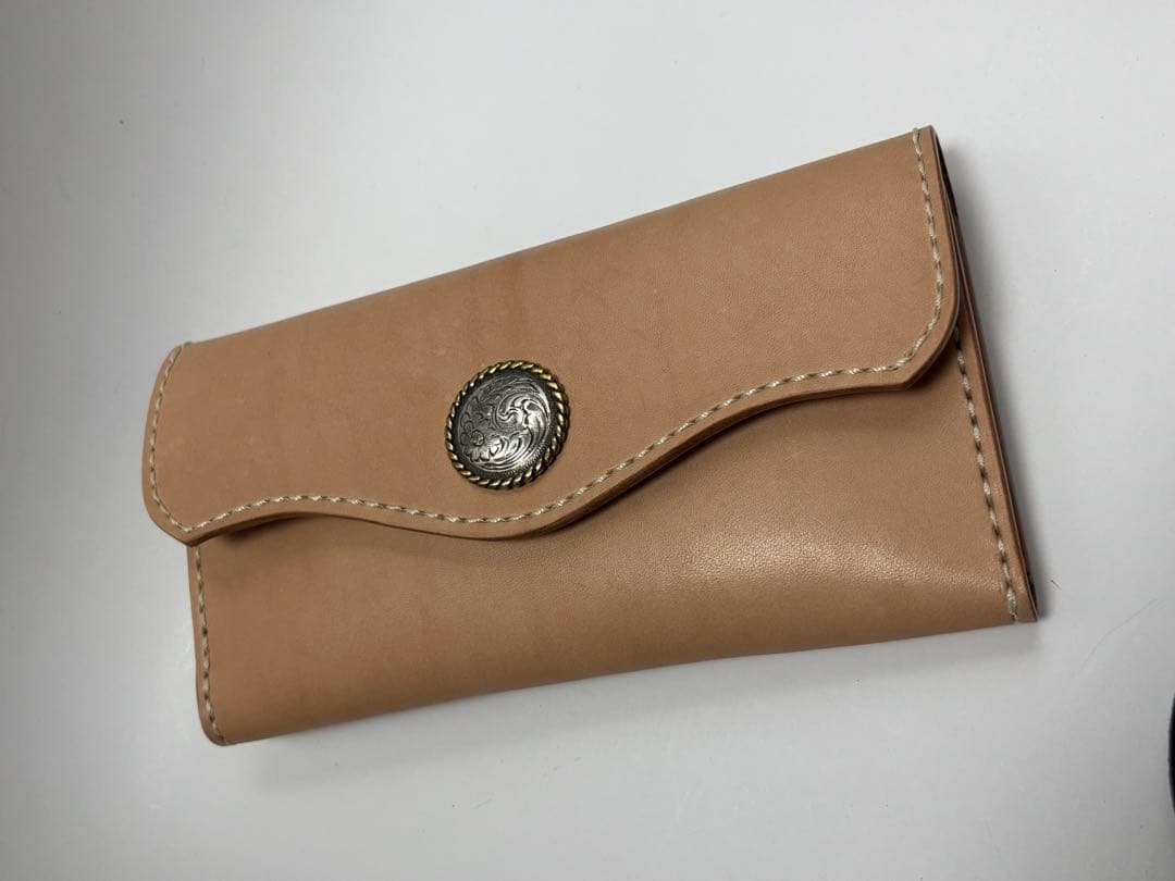 ロングウォレット　ナチュラル　長財布　ヌメ革　栃木レザー