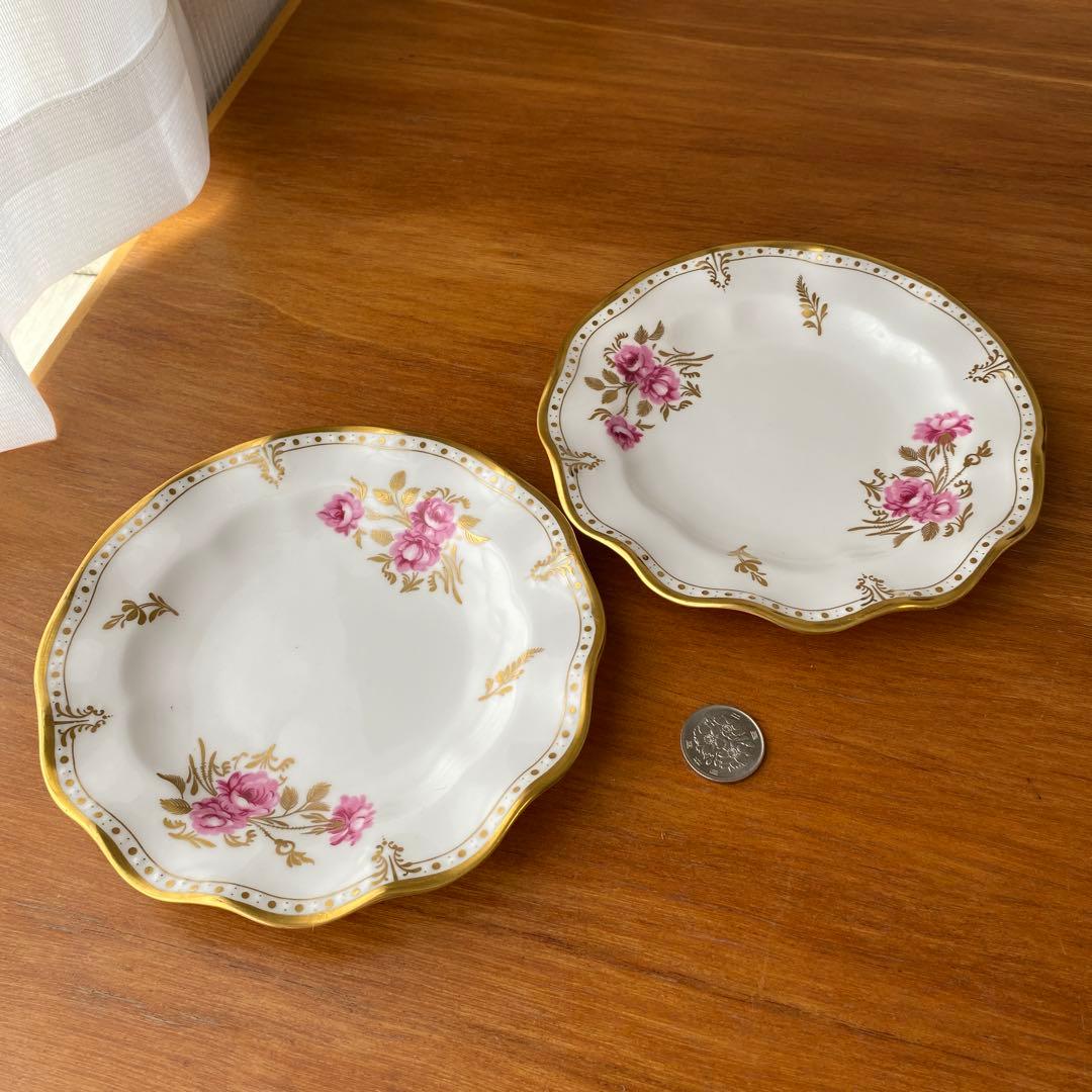 ロイヤルクラウンダービー　ピンクストンローズ　15cm プレート　2枚