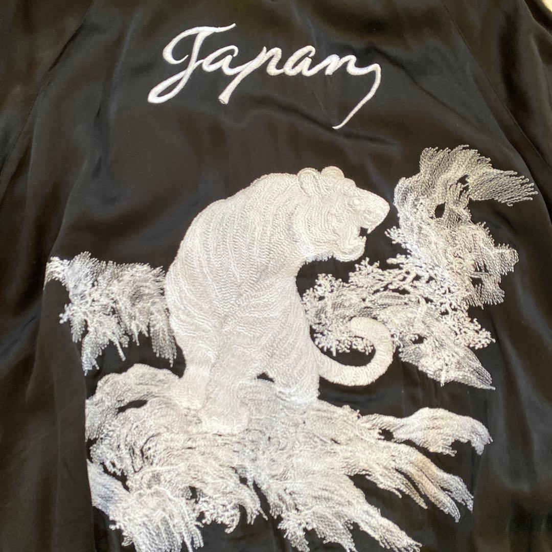 603 MIDWEST ブラック スカジャン L シルク　サテン