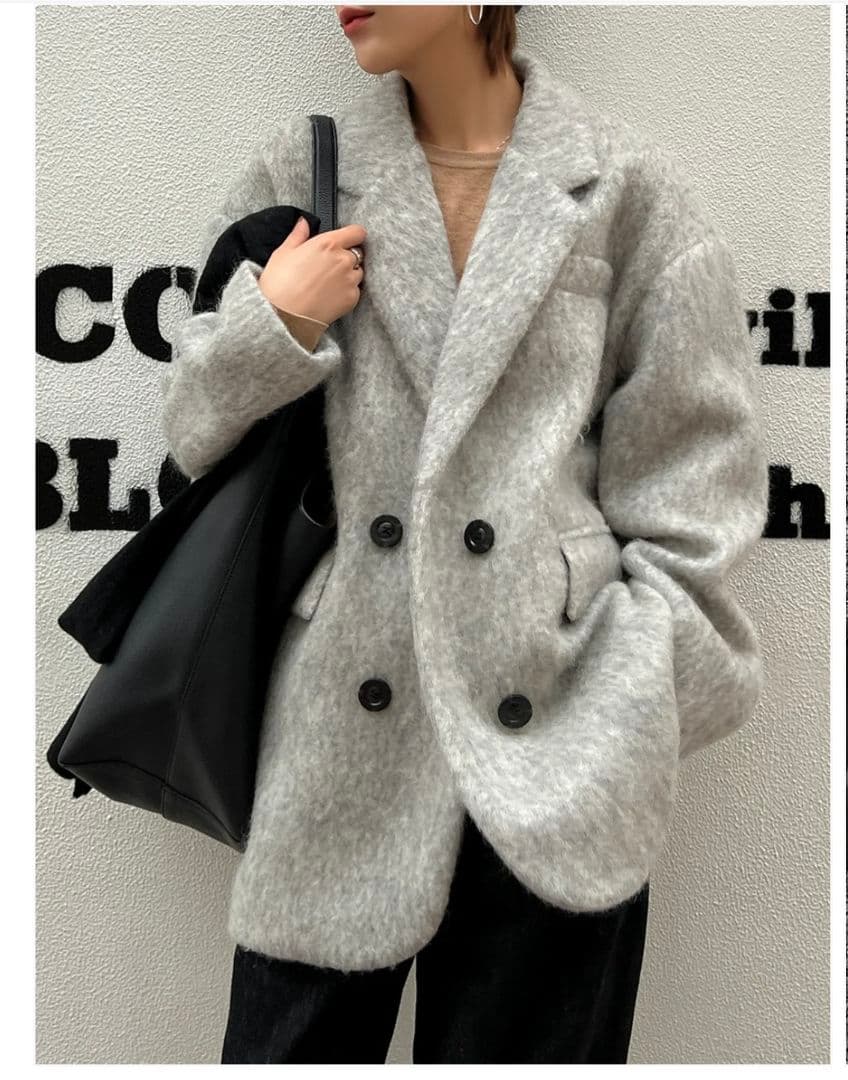 【ほぼ未使用】GYPSOPHILA ミドル丈オーバーサイズシャギーコート