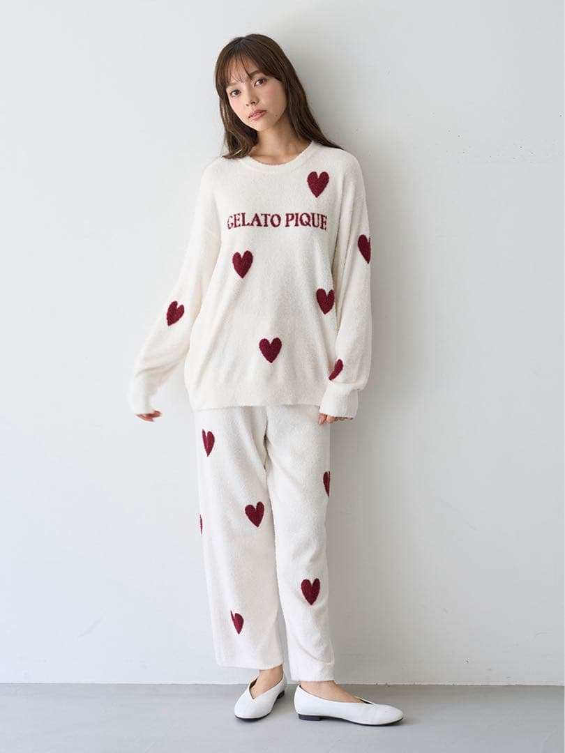 ハートジャガードプルオーバー&ロングパンツ