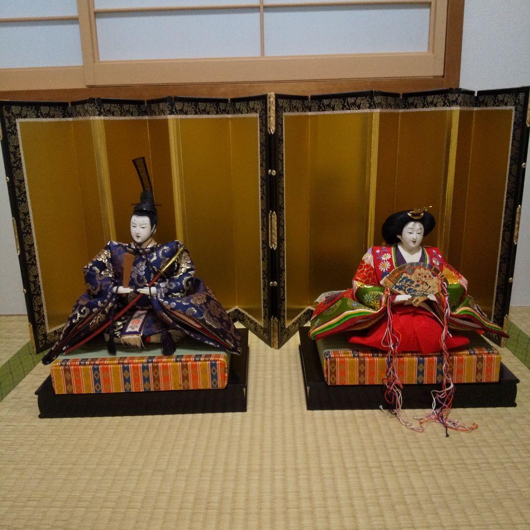雛人形 御雛様 御内裏様 男雛 女雛 セット 久月 金屏風
