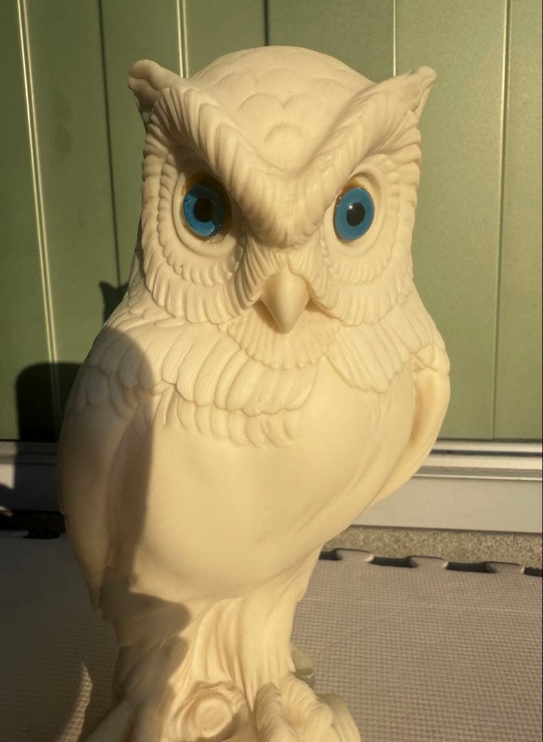 【ギリシャ製／人工大理石】フクロウの置物 ペガサス刻印 大型 30cm