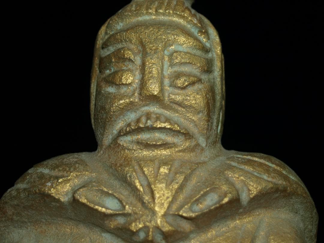 民間仕入れ品　中国明時代石仏　金張り貴重品J710A13-1