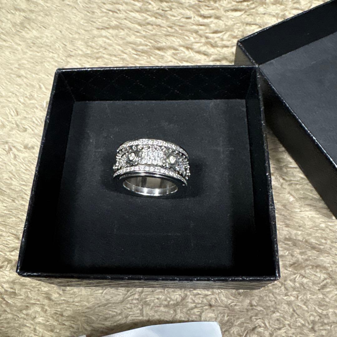 ストーン装飾歯車シルバーリング 10号と7号