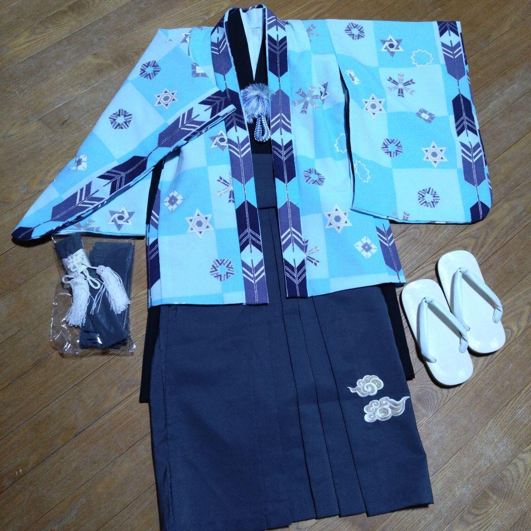 五歳★式部浪漫★水色市松羽織★袴★長着★小物★雪駄