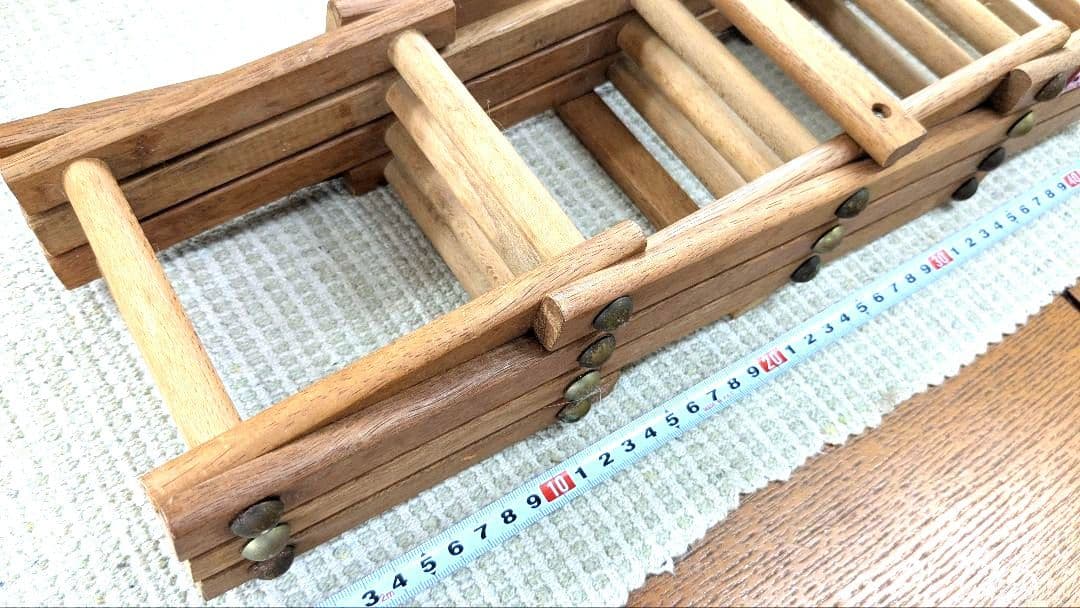 木製格子ラック 伸ばした時約60cm　ワインケース　瓶ケース