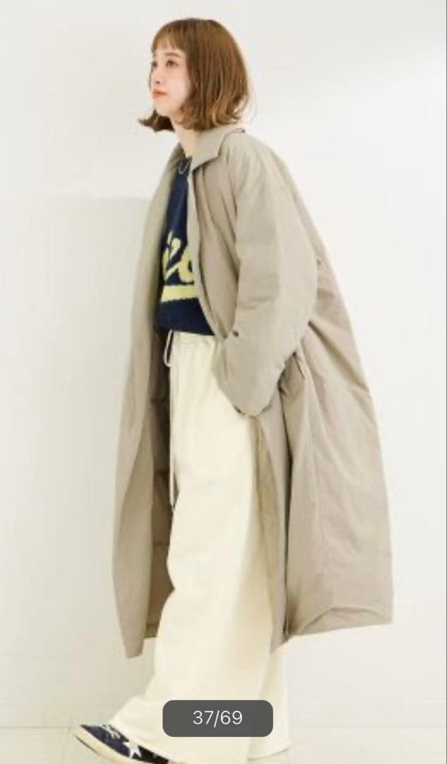 【B.C STOCK】ワッシャーナイロンダウンチェスターコート カーキ M