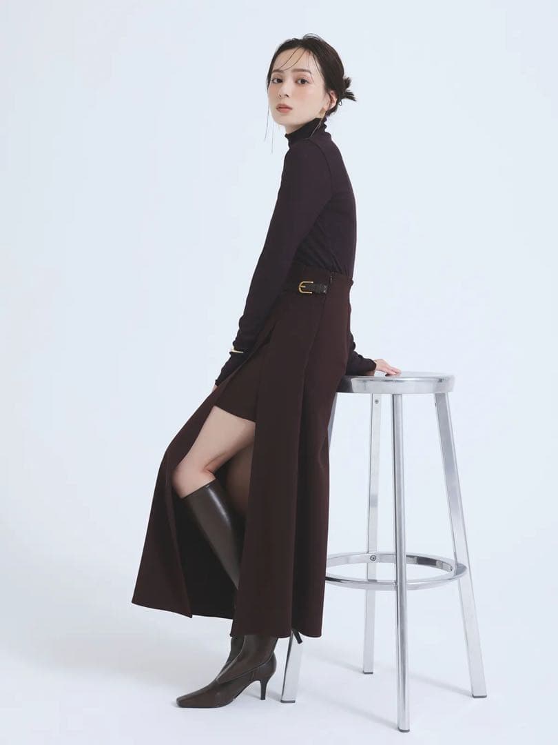 anuans アシンメトリーレイヤードスカート