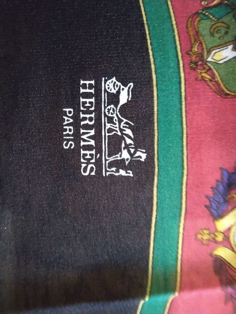 HERMES シルク スカーフ ピンク・ネイビー