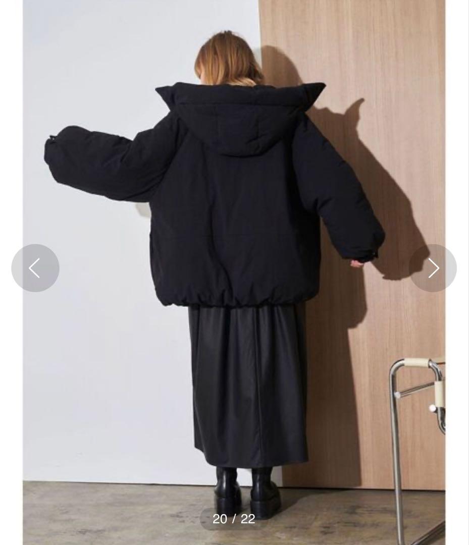 人気！エレンディーク　ダウンフォルムショートコート　黒　ELENDEEK