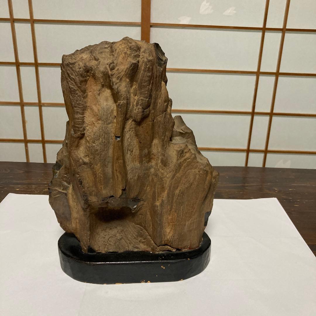 珪化木 木化石 古第三記～中生代 化石 奥能登産 形化木 台付 観賞用 オブジェ