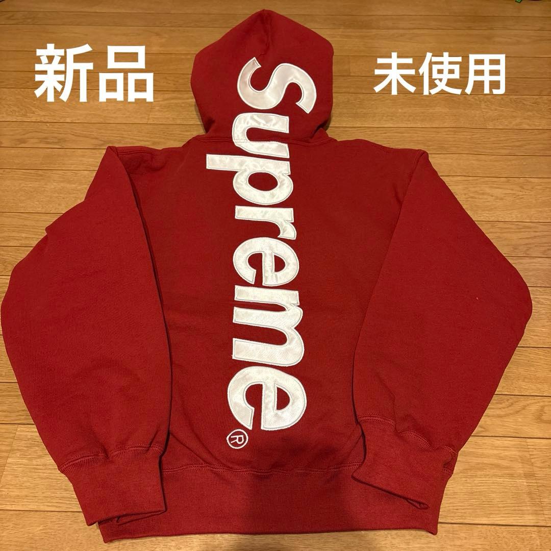 Supreme Satin Applique Hooded Sweat Sサイズ