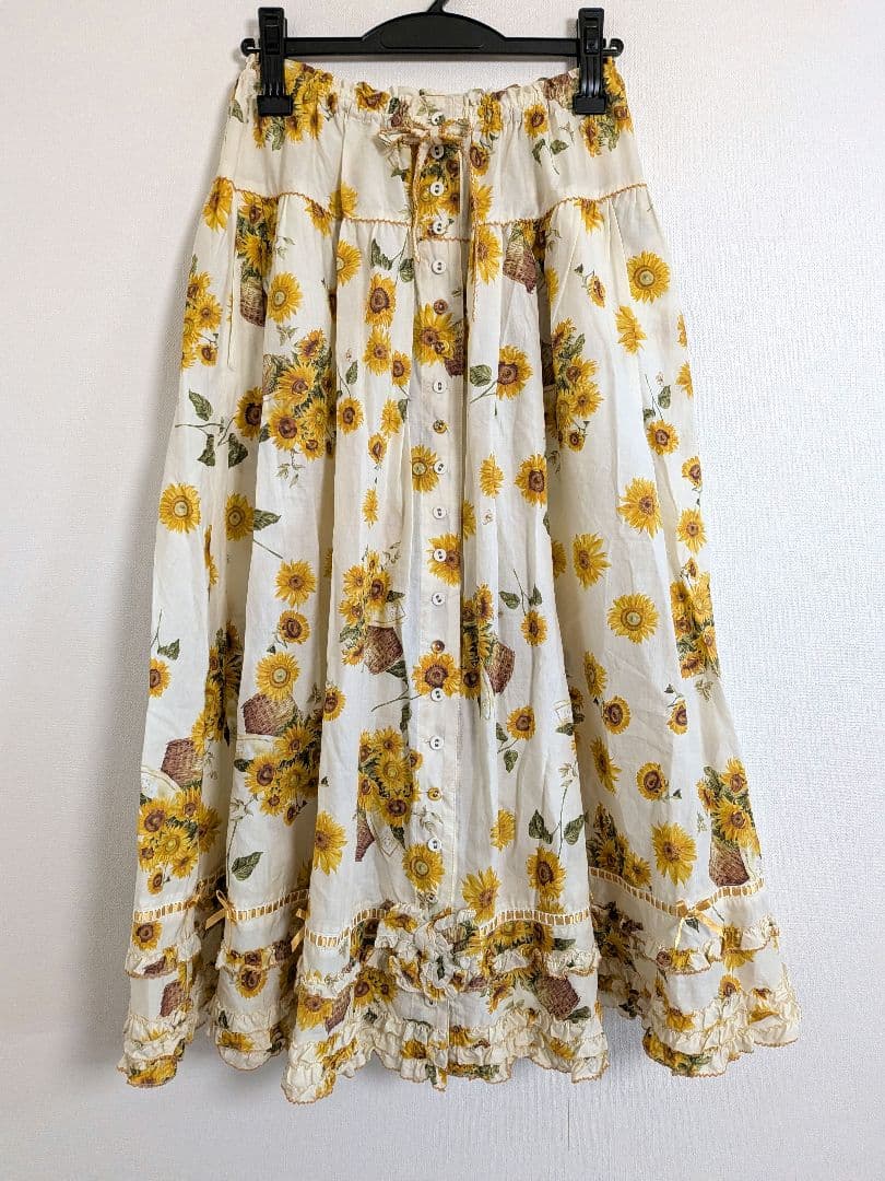 ピンクハウス　ひまわり柄スカート