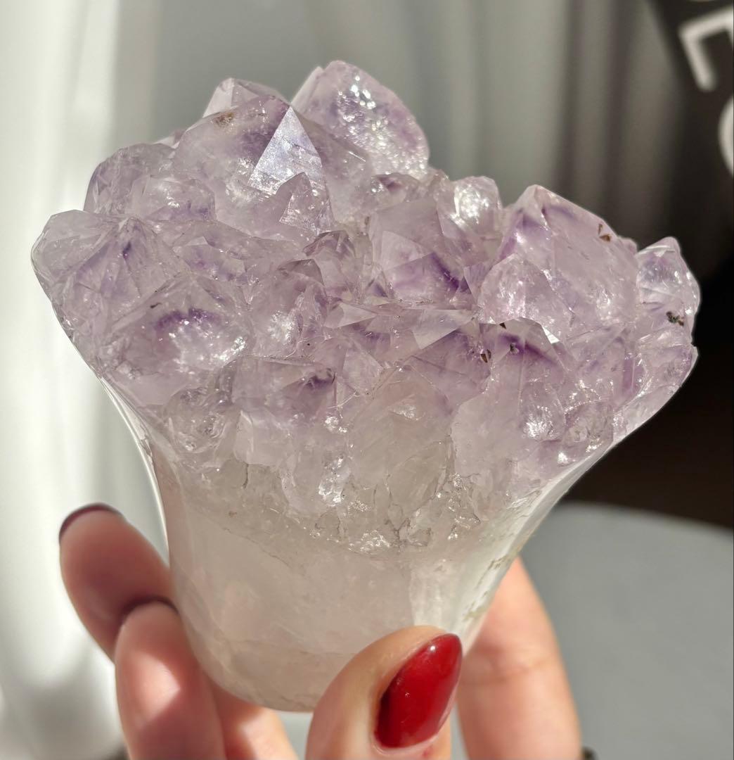 《高品質・希少デザイン》ゲーサイトinアメジスト＊花束クラスター　ラベンダー