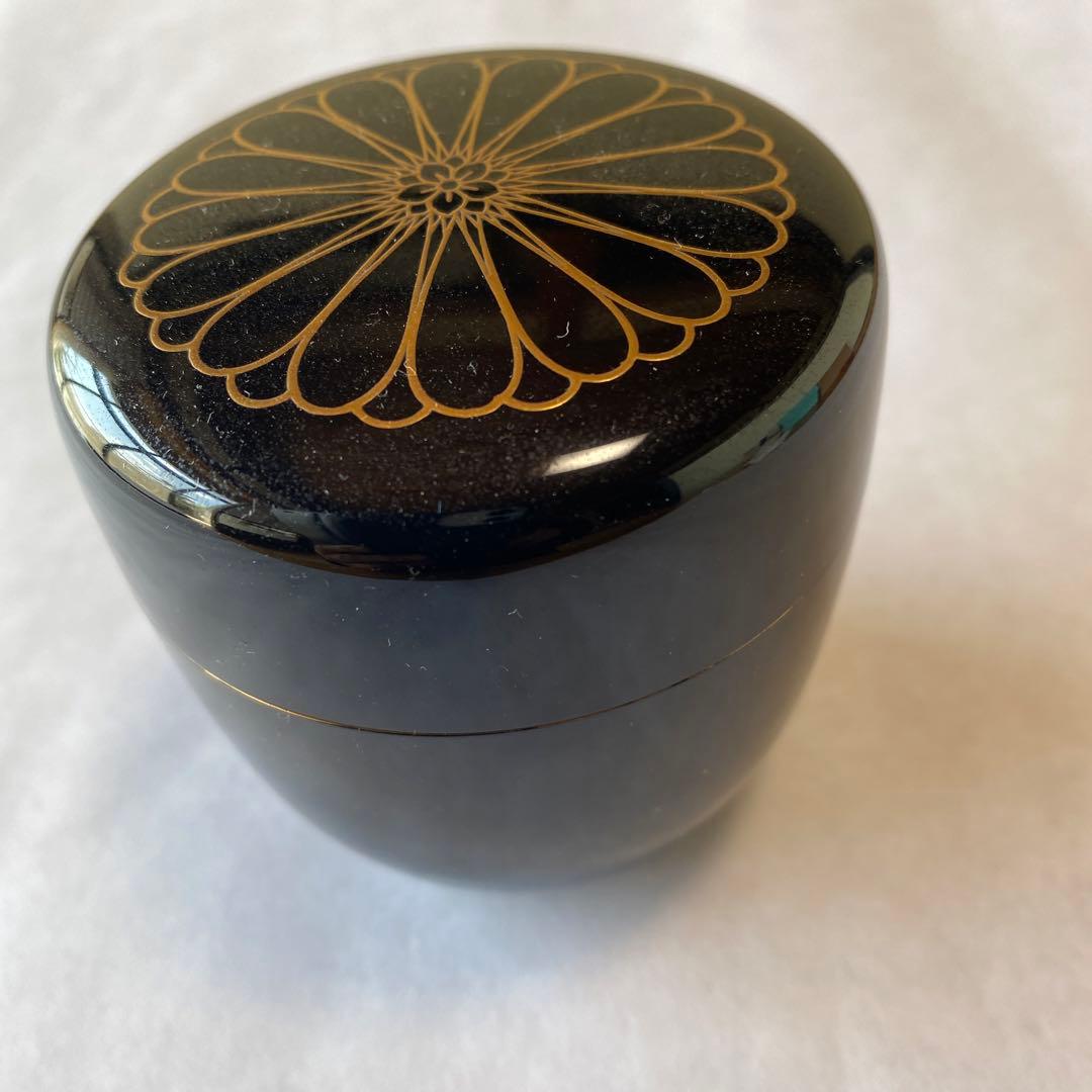 利休好写菊蒔絵黒大棗