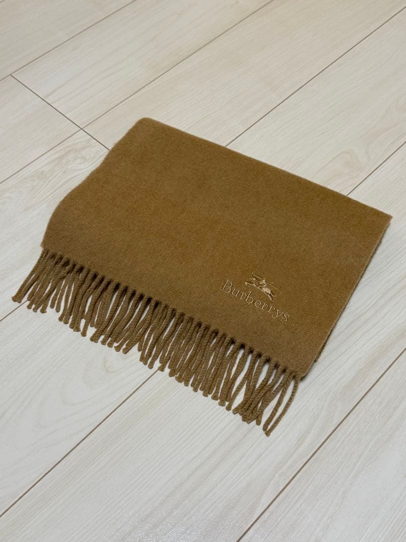 Burberry カシミヤ100%マフラー イングランド製 旧タグ キャメル