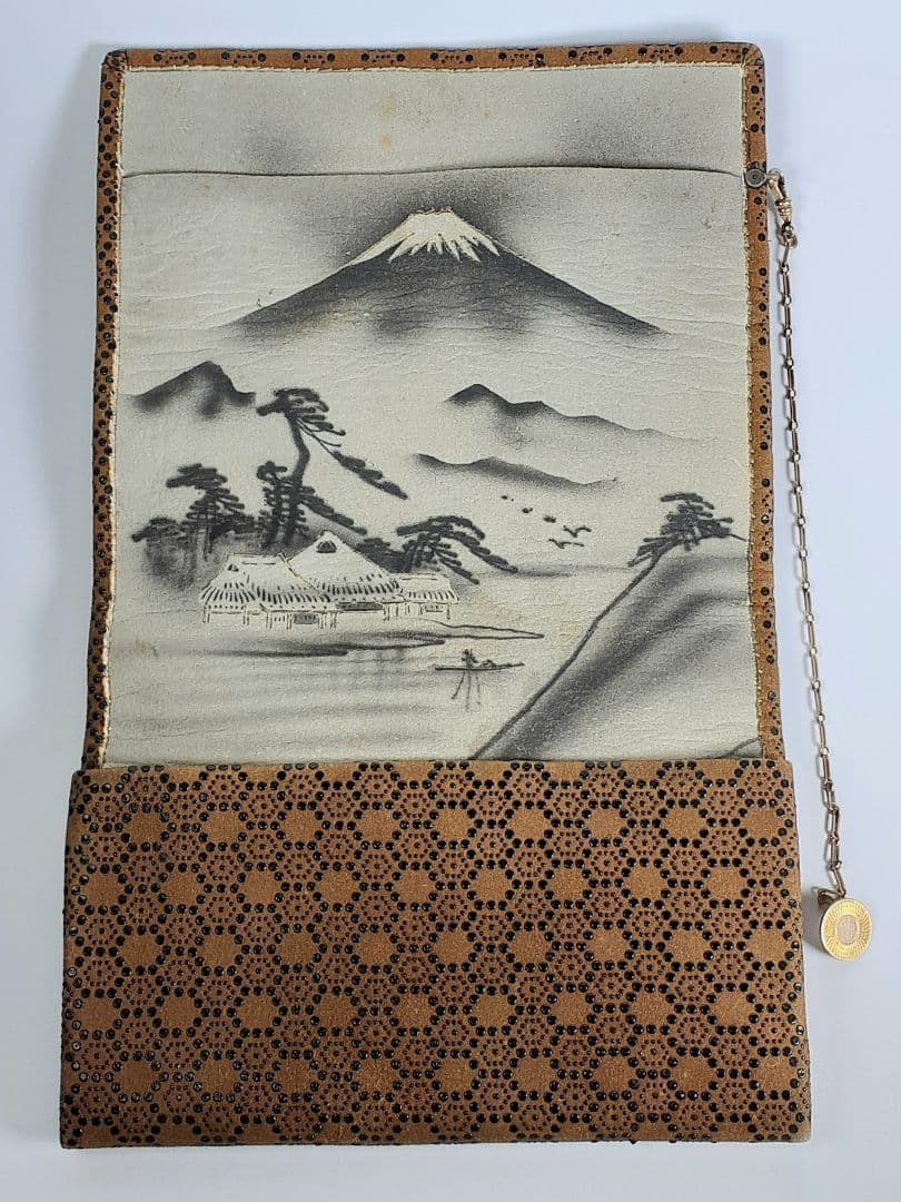 印傳　印伝　財布　長財布　富士山山水図