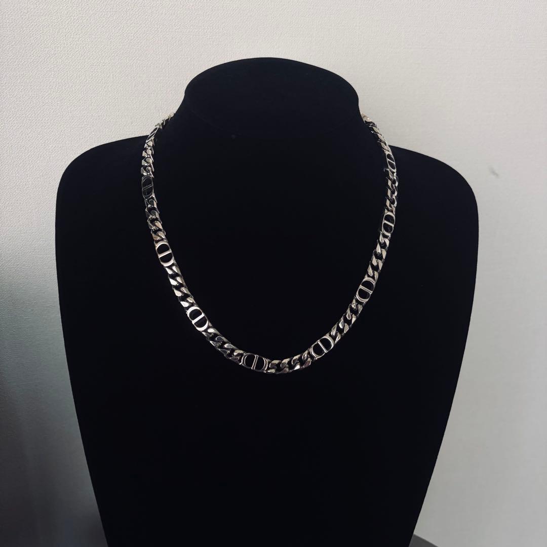 【美品】 Dior メンズ CDネックレス シルバー