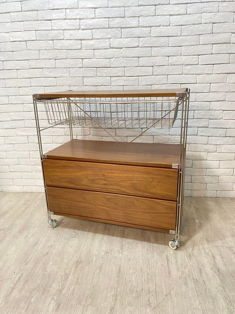 【東京都23区配送無料】無印　スチール　ユニットシェルフ　ウォルナット　棚　収納