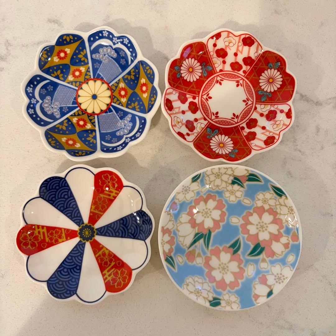 【新品】豆皿　4枚セット　晴れの日　お祝い　華やか小皿