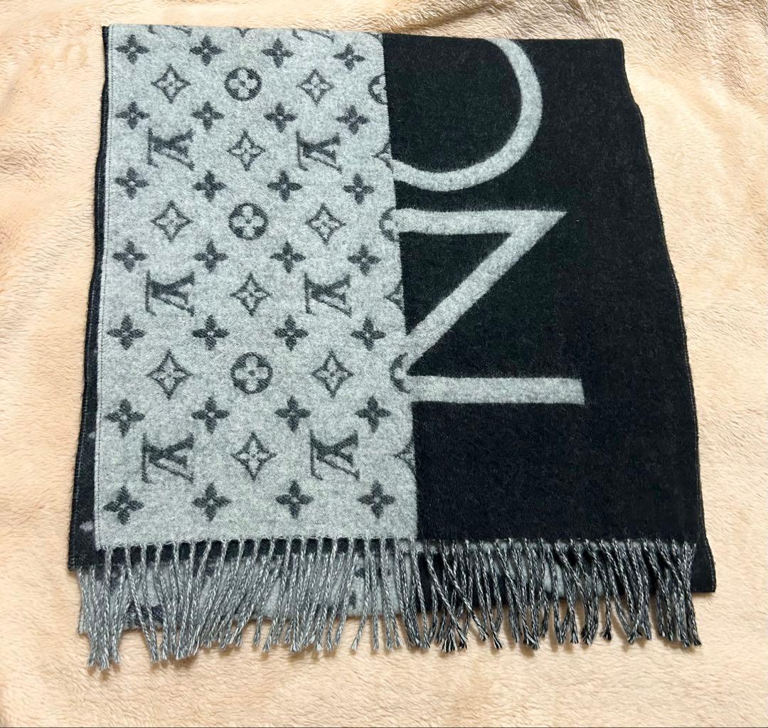 ルイヴィトン　カシミヤ　マフラーエシャルプ LVスプリット　リバーシブル