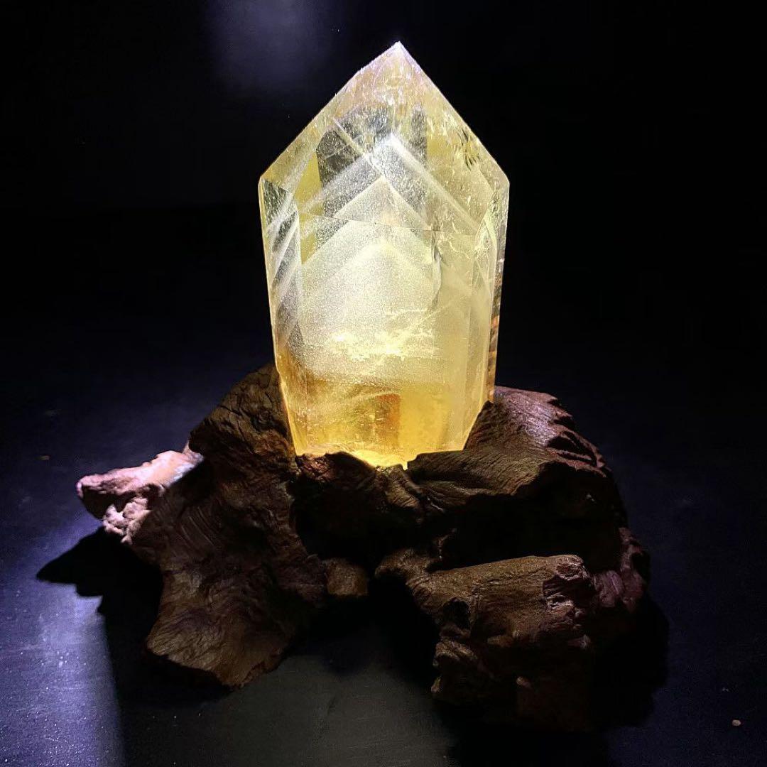 天然石 シトリンのポイント　置物YS962G.292