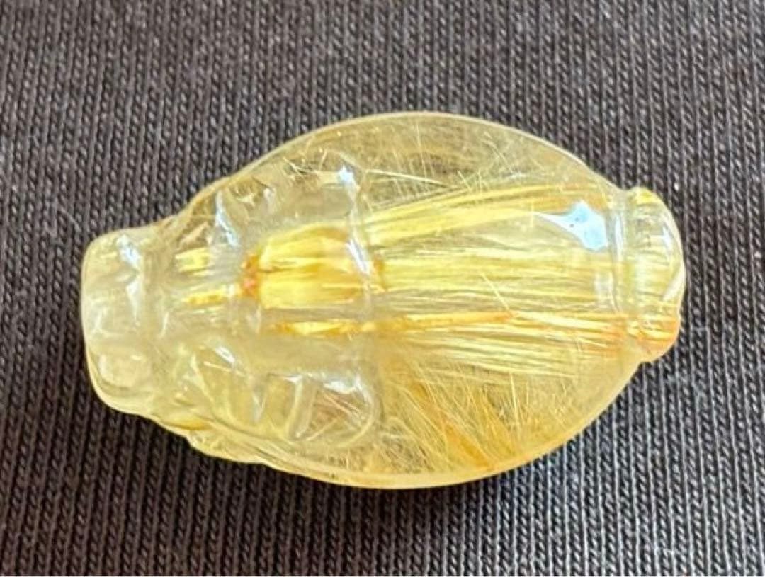 【金運、仕事運上昇】⭐️タイチンルチルロングイ⭐️貫通穴ありゴールド⭐️98