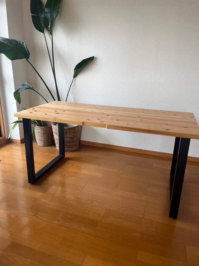 KANADEMONO PCデスク ダイニング 無垢 杉 アイアン150×70