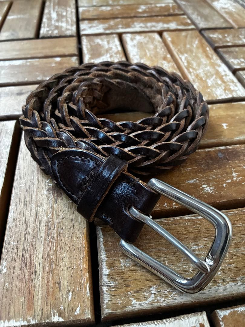 ホワイトハウスコックス　メッシュベルト　32サイズ　ダークブラウン