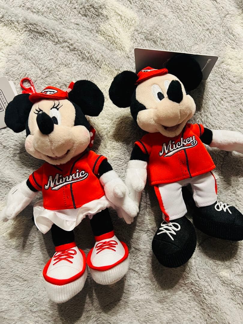 ミッキー ミニー 野球ユニフォーム ぬいぐるみ カープ
