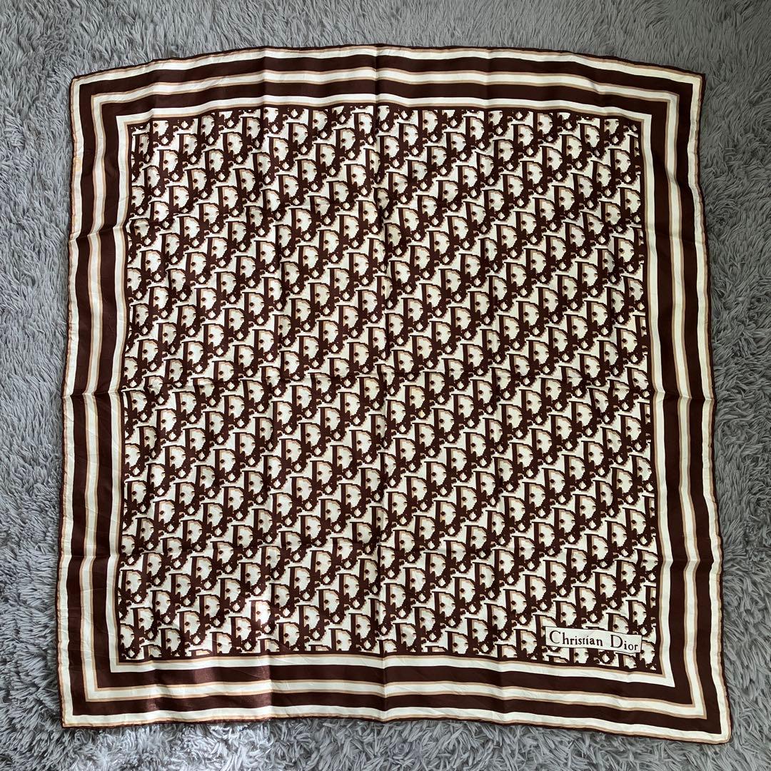3F 希少 クリスチャンディオール スカーフ トロッター柄 総柄 デザイン