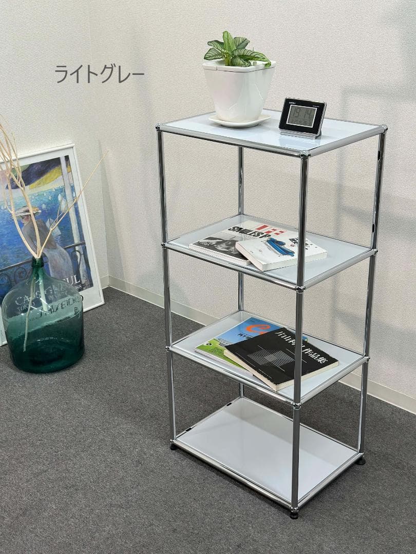正規品■USMハラー■スリム　オープンシェルフ　1列3段　ライトグレー　シンプル