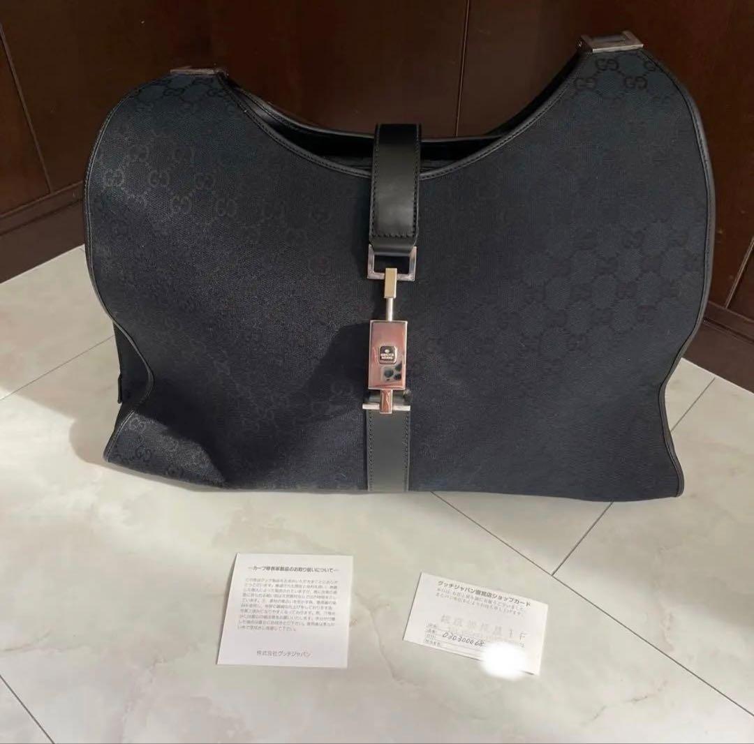 グッチ ブラック ボストンバッグ