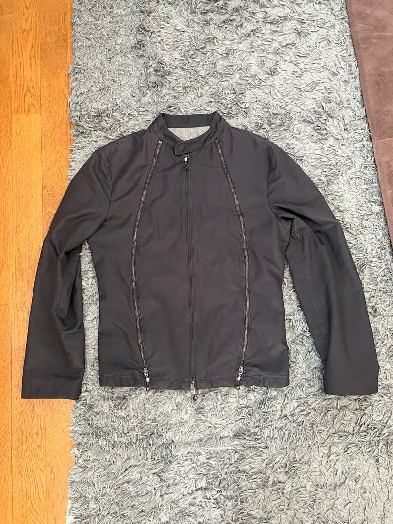 EMPORIO ARMANI ブラック シングルライダースジャケット