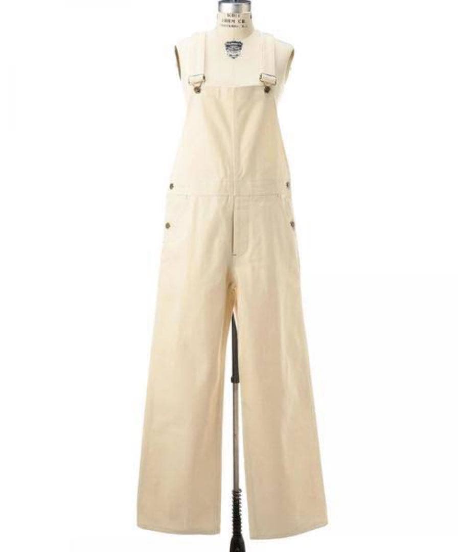 ドゥロワー　ホワイト　デニム　オーバーオール