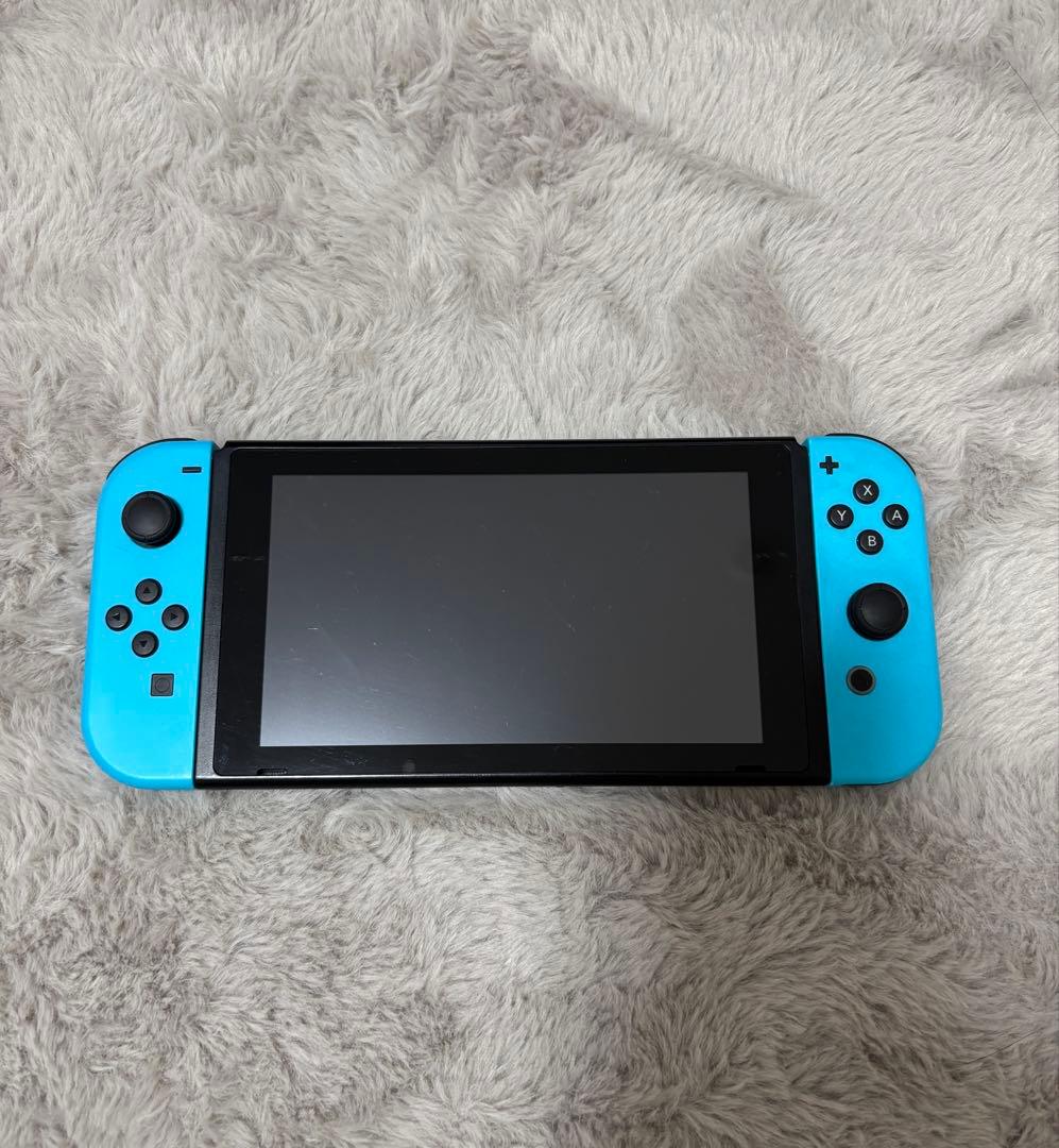 NintendoSwitchグレー本体+ネオンブルーJoy-Con2本付き