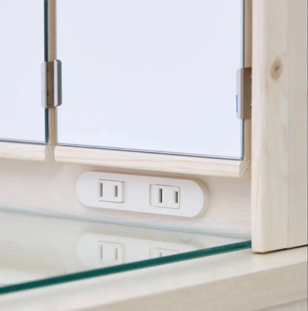 ★三面鏡ドレッサー 鏡裏収納、木製