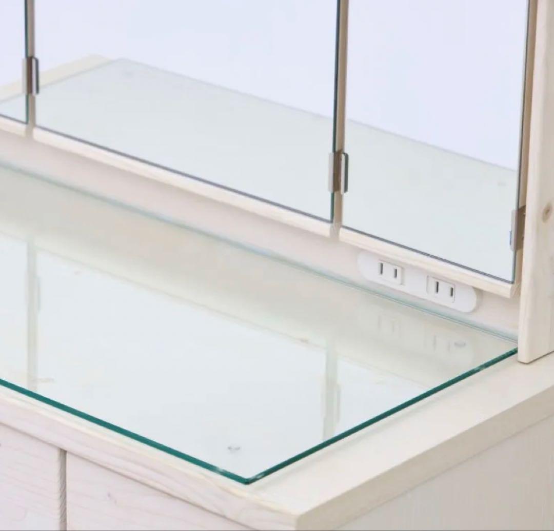 ★三面鏡ドレッサー 鏡裏収納、木製