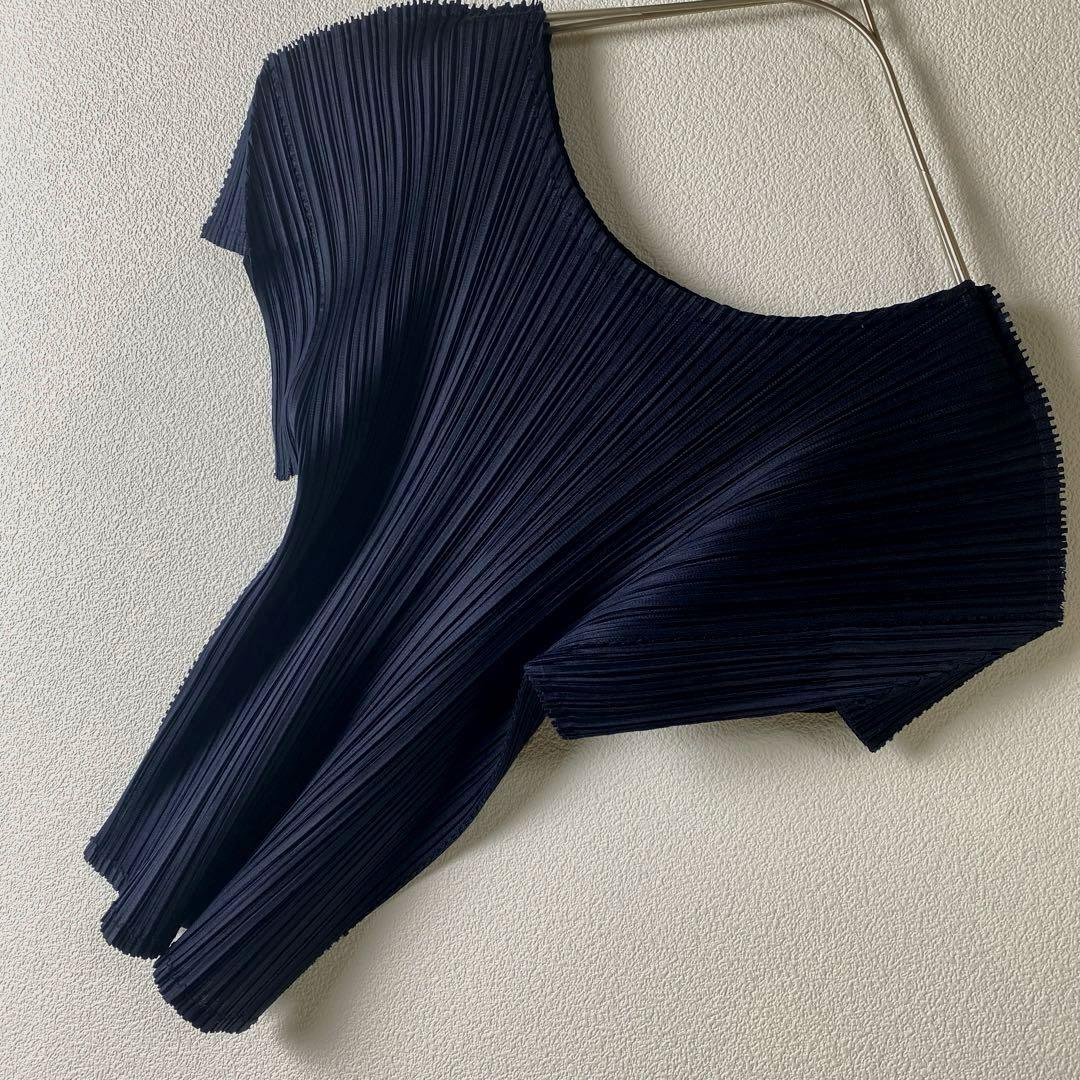 PLEATSPLEASE プリーツプリーズ プルオーバー ブラウス おでかけ 紺