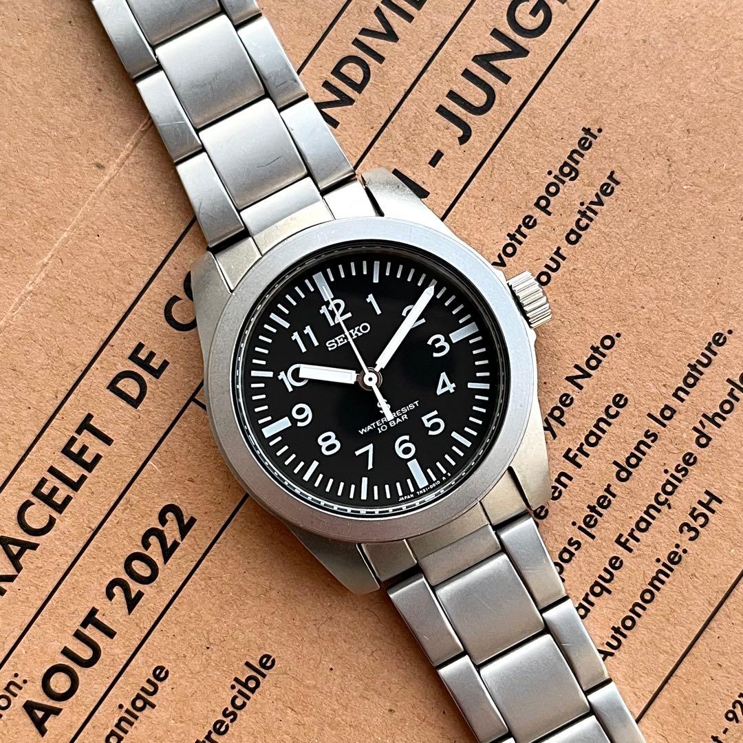 SEIKO SUS 7N21-0010 ミリタリーウォッチ パイロットウォッチ