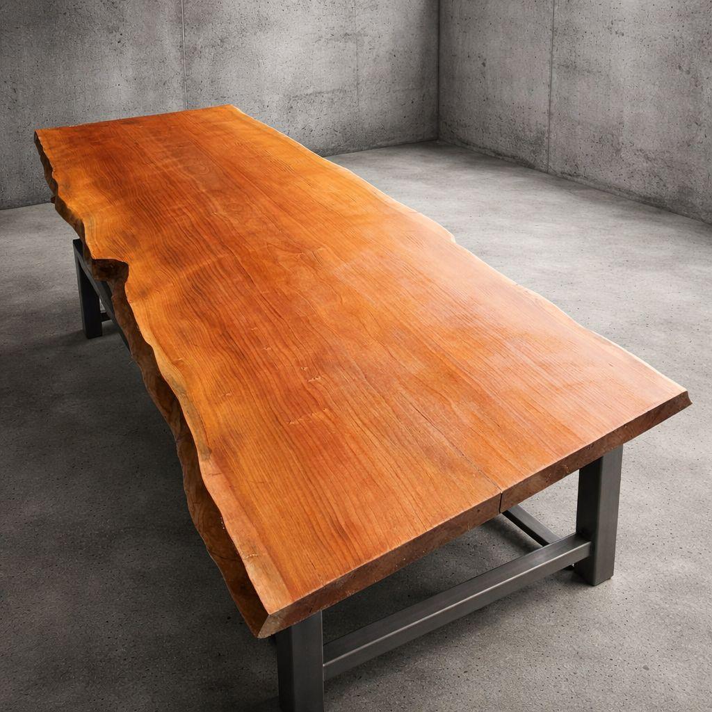 チェリー　一枚板　桜　ダイニング　テーブル　カウンター　座卓　栃　杢