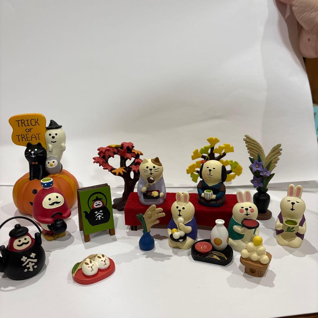 コンコンブル　秋のお月見、ハロウィン置物セット