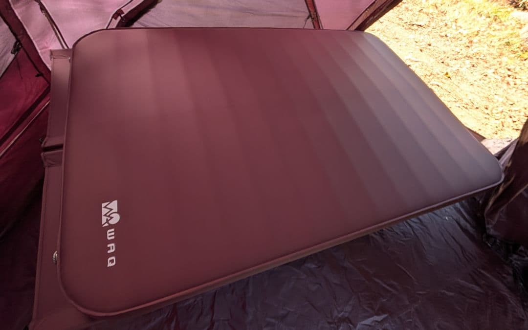 WAQ キャンプマット 10cm ダブルサイズ ブラック