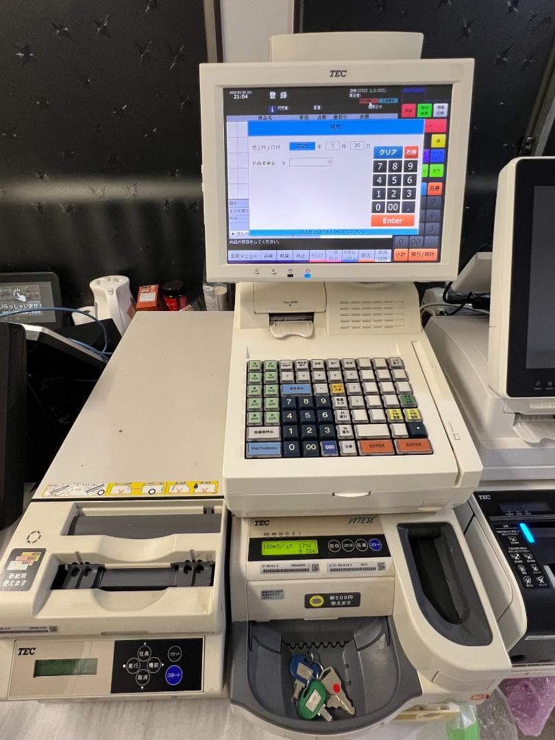 TEC POSレジ QT-100 ShopWork7G+VT-280 新紙幣対応